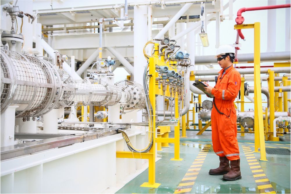 Operator on an automated loading gantry in Iraq