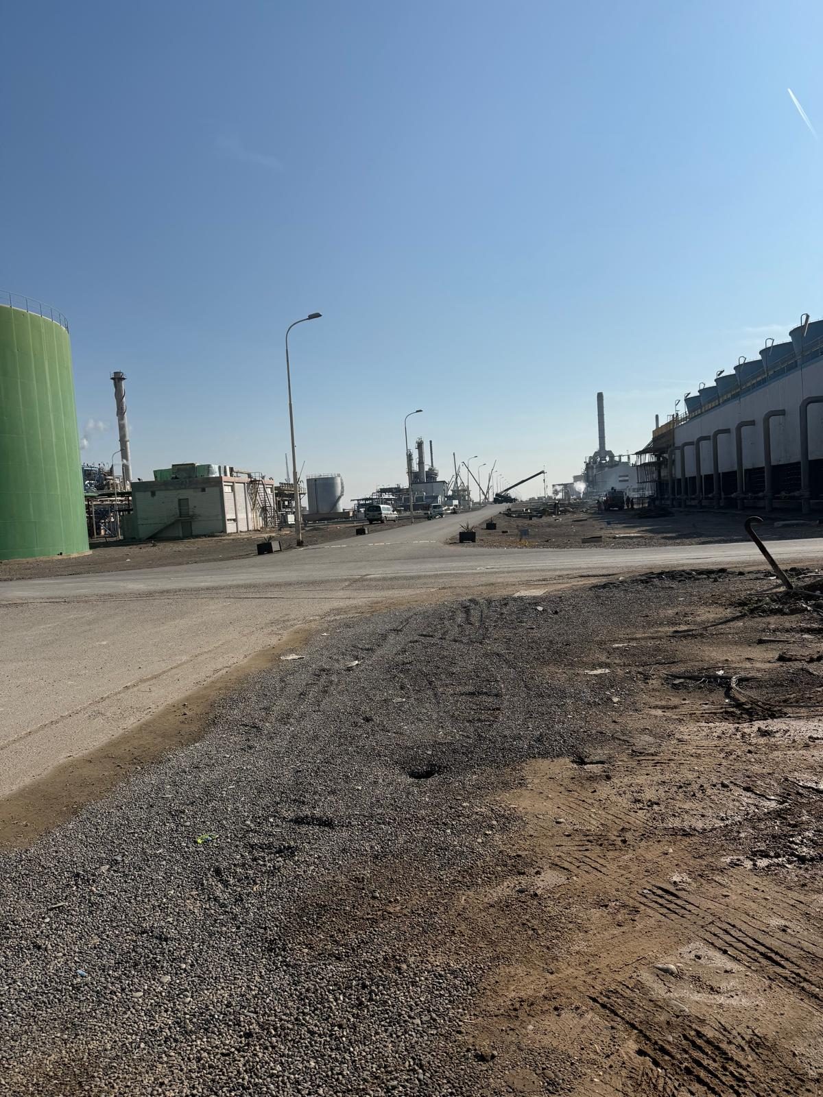 Access road at an Iraqi oil-distribution terminal